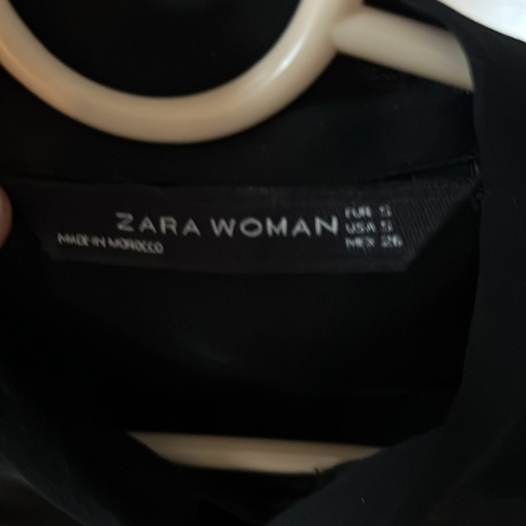 Zara. Black Chiffon Blouse with Necktie. Size S - Picture 4 of 4